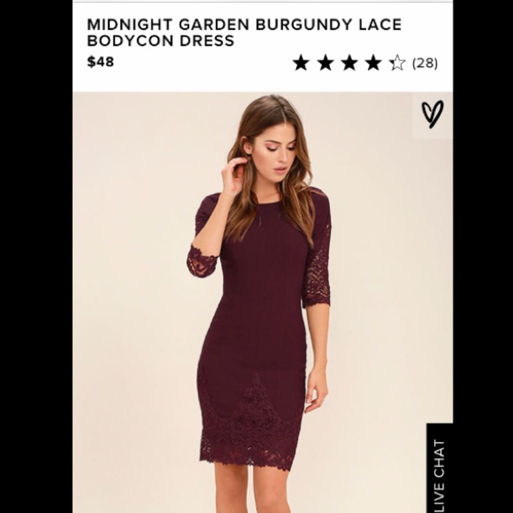 Lulu’s Burgundy Lace Dress